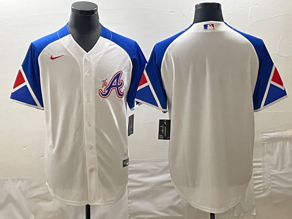 Men's Atlanta Braves White 2023 City Connect Replica Blank Jersey