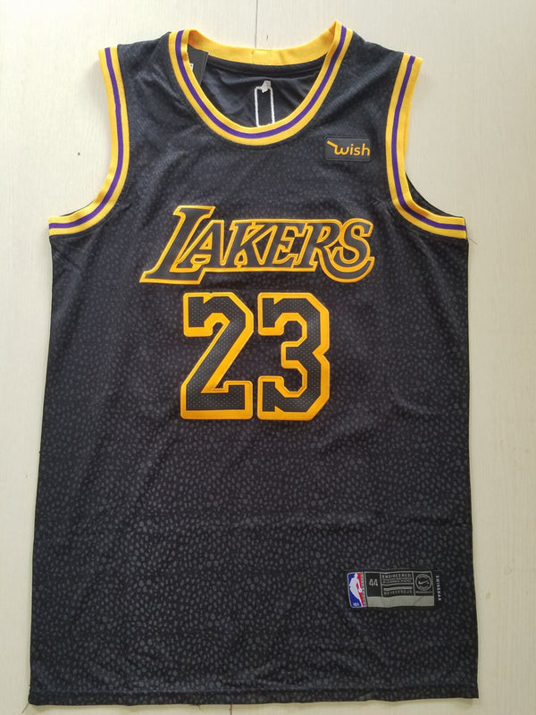 Men's Los Angeles Lakers LeBron James #23 NBA Black Swingman Jersey