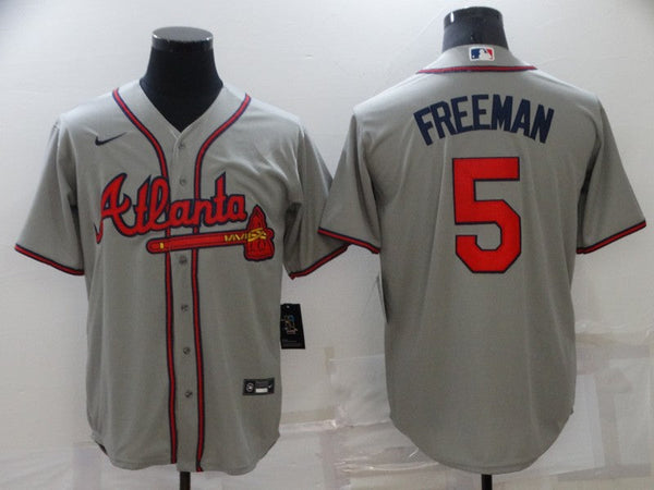 Men's Atlanta Braves Freedie Freeman #5 Gray Replica Jersey