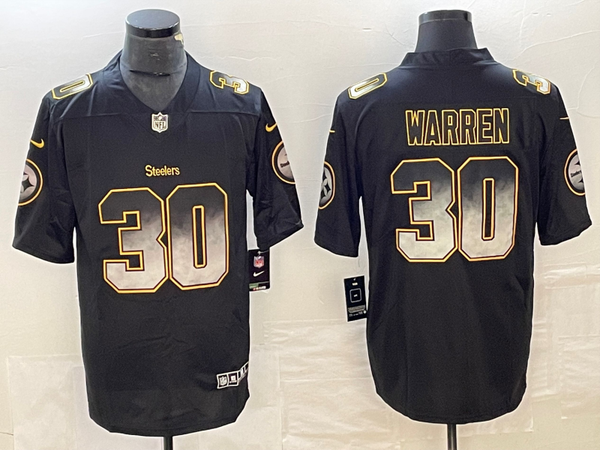 Men's Pittsburgh Steelers Jaylen Warren #30 Black Alternate Player Jersey