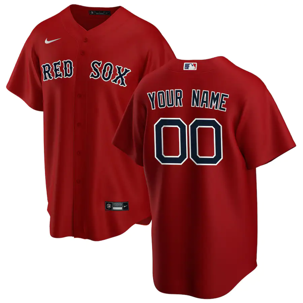 Men's Boston Red Sox Red Alternate Replica Custom Jersey