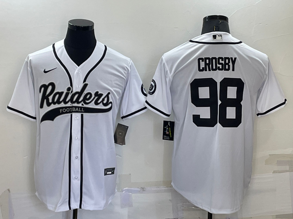 Men's Las Vegas Raiders Maxx Crosby #98 White Game Jersey Joint Edition