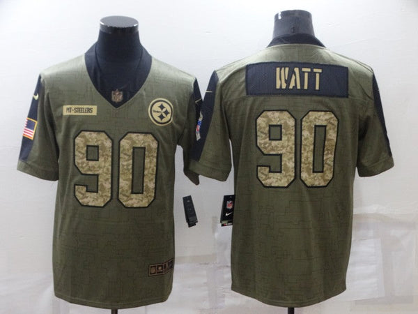 Men's Pittsburgh Steelers T.J. Watt #90 Brown Game Player Jersey