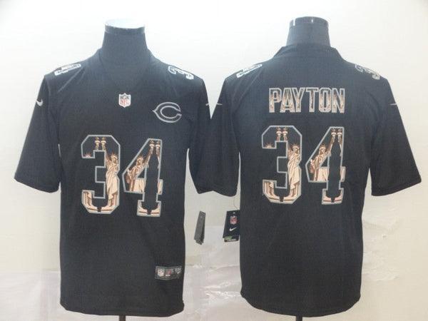 Men's Chicago Bears #34 Walter Payton Black Player Game Jersey