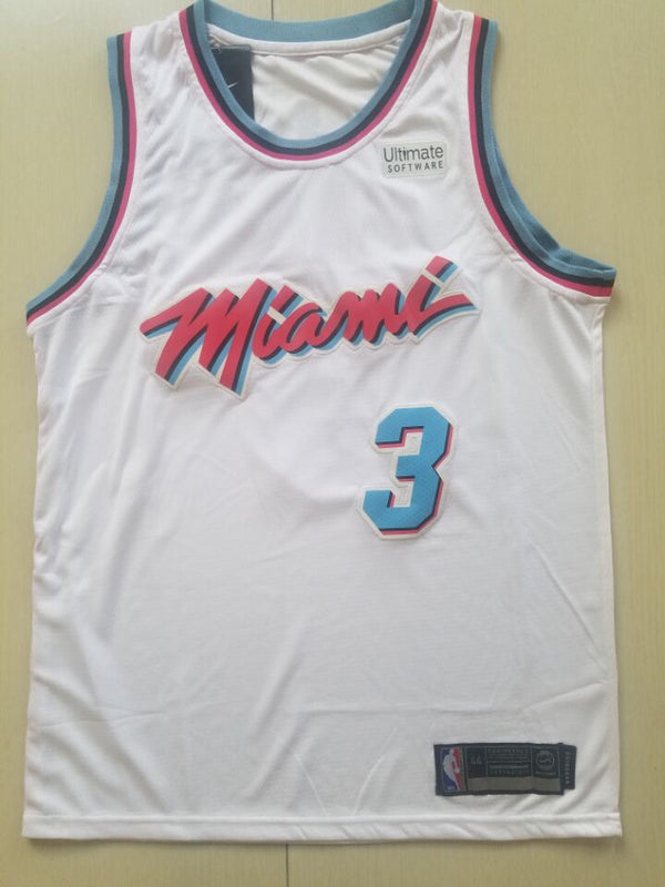 Men's Miami Heat Dwyane Wade #3 NBA White Swingman Player Jersey