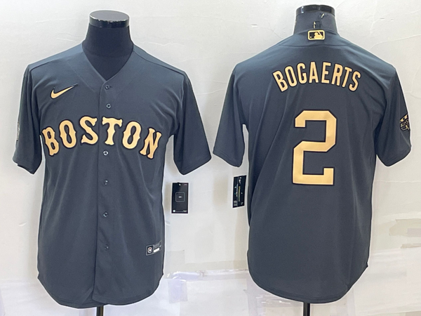 Men's Boston Red Sox Xander Bogaerts #2 Gray Replica Player Jersey