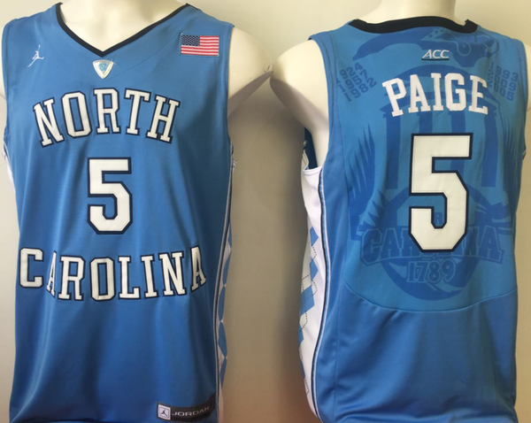 Men's North Carolina Tar Heels Marcus Paige #5 Blue Player Game Jersey