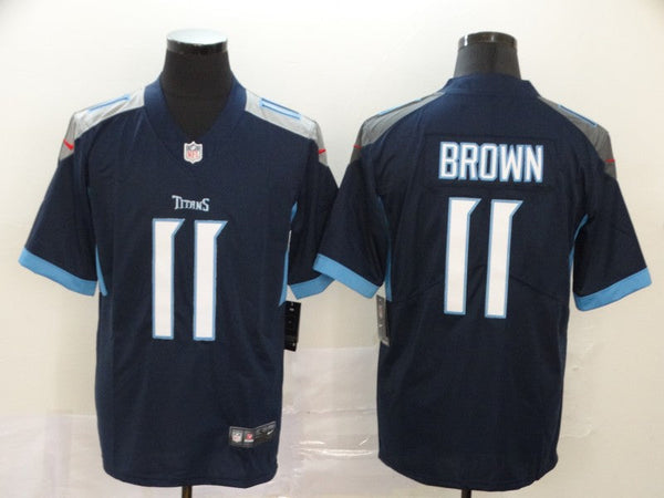 Men's Tennessee Titans A.J. Brown #11 Navy Game Jersey