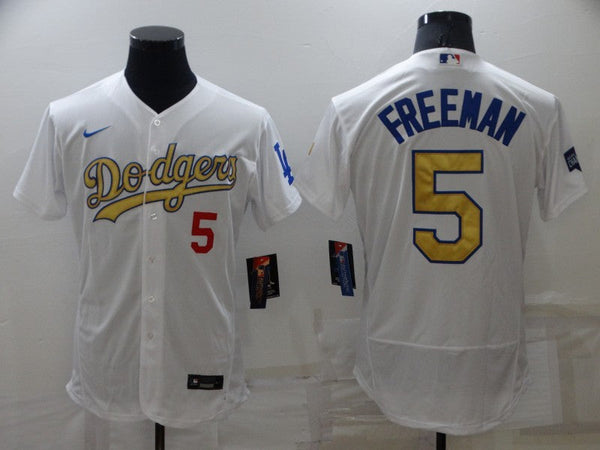 Men's Los Angeles Dodgers Freddie Freeman #5 White Alternate Game Jersey