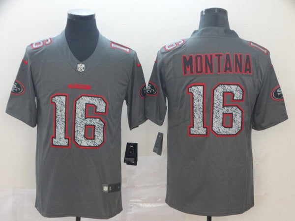 Men's San Francisco 49ers Joe Montana #16 Gray Game Player Jersey