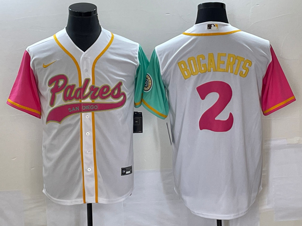 Men's San Diego Padres Xander Bogaerts #2 White City Connect Replica Player Jersey Joint Edition