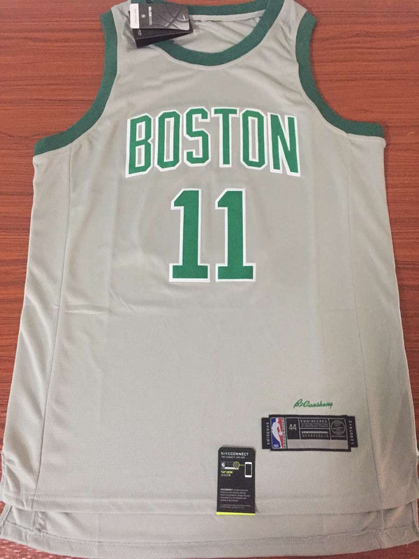 Men's Boston Celtics Kyrie Irving #11 NBA Gray Swingman Jersey