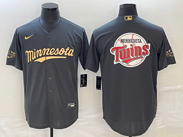 Men's Minnesota Twins Dark Grey Replica Player Jersey