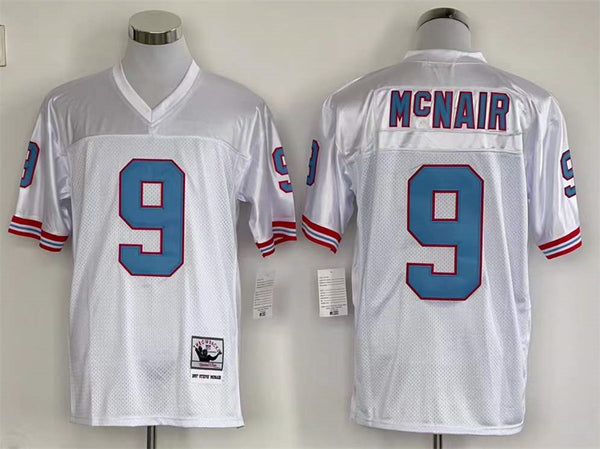 Men's Tennessee Oilers Steve McNair #9 White Legacy Replica Jersey