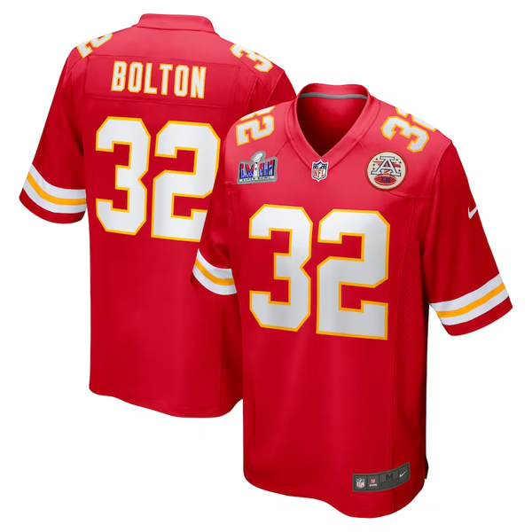 Men's Kansas City Chiefs Nick Bolton #32 Red Super Bowl LVIII Game Jersey