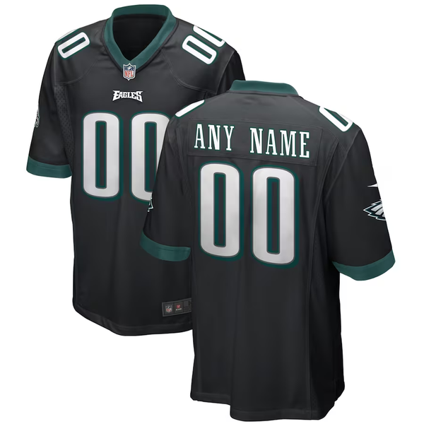 Custom Philadelphia Eagles Black Alternate Game Jersey