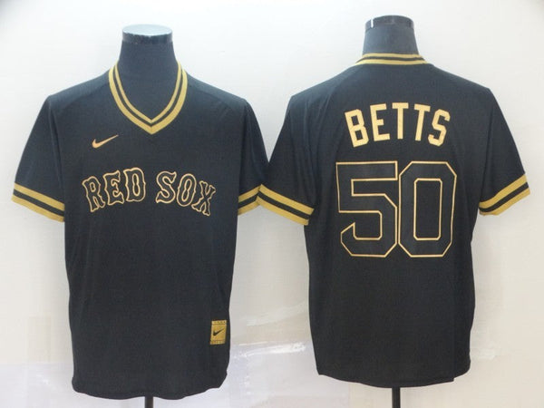 Men's Boston Red Sox Mookie Betts #50 Black Replica Baseball Jersey