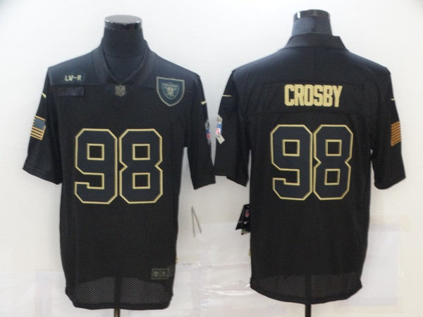 Men's Las Vegas Raiders Maxx Crosby Black 2020 Salute To Service Limited Jersey