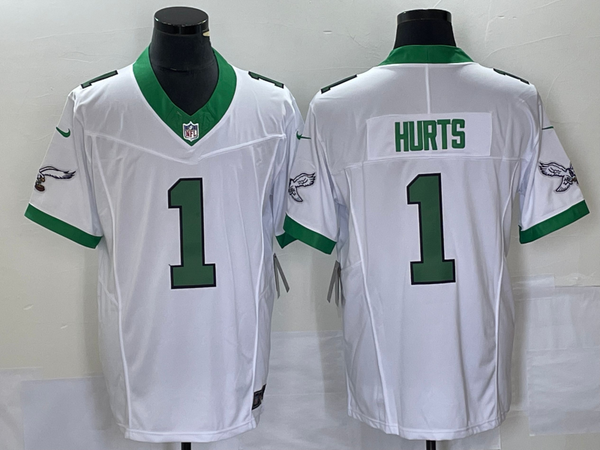 Men's Philadelphia Eagles Jalen Hurts #1 White Game Player Jersey