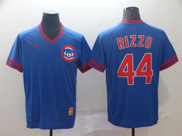 Men's Chicago Cubs Anthony Rizzo #44 Blue Stitched Jersey