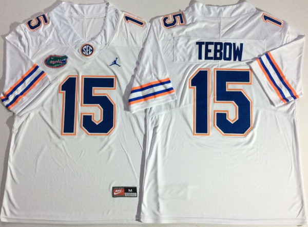 Men's Florida Gators Tim Tebow #15 White Player Game Jersey