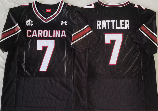 Men's South Carolina Gamecock Spencer Rattler #7 Black Player Game Jersey