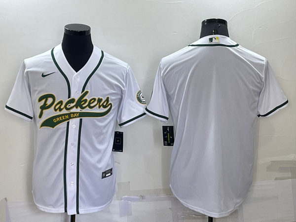 Men's Green Bay Packers White Blank Jersey