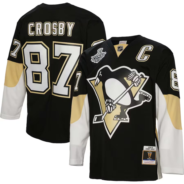 Men's Pittsburgh Penguins sidney crosby  #87 Black Player Game Jersey