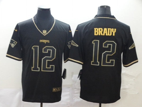 Men's New England Patriots #12 Tom Brady Black Game Player Jersey