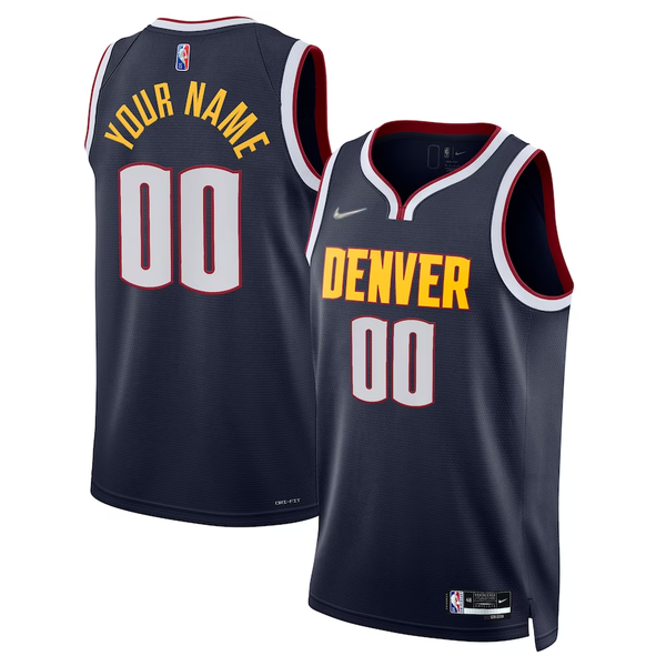 Men's Denver Nuggets Navy 2021/22 Diamond Swingman Custom Jersey - Icon Edition