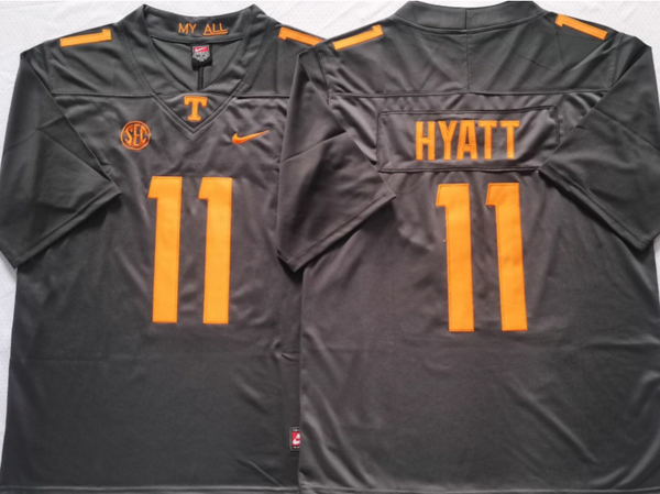 Men's Tennessee Volunteers Jalin Hyatt #11 Black Player Game Jersey