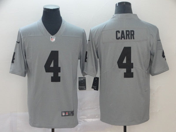 Men's Las Vegas Raiders Derek Carr #4 Gray Inverted Legend Jersey