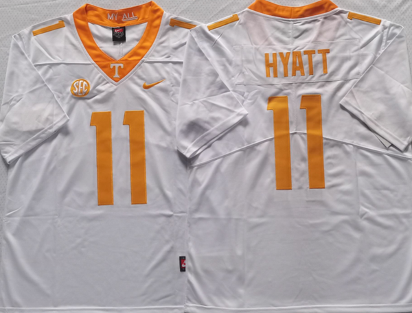 Men's Tennessee Volunteers Jalin Hyatt #11 White Player Game Jersey