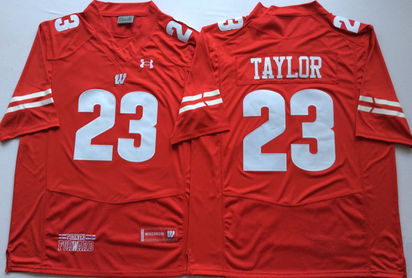 Men's Wisconsin Badgers Jonathan Taylor #23 Red Player Game Jersey