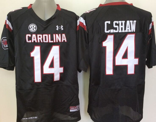 Men's South Carolina Gamecock Connor Shaw #14 Black Player Game Jersey