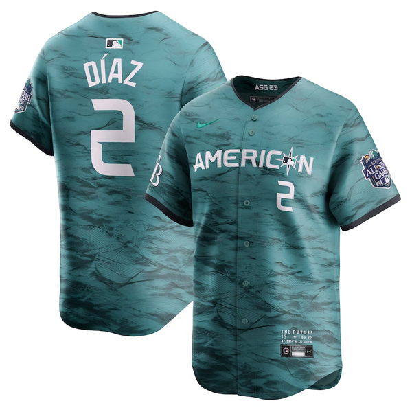 Men's American League Yandy Diaz #2 Teal 2023 MLB All-Star Game Limited Player Jersey