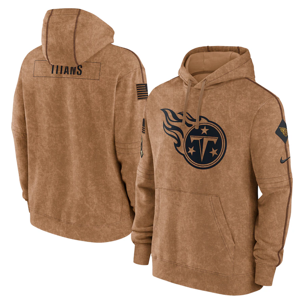 Men's Tennessee Titans Brown 2023 Salute To Service Club Pullover Hoodie