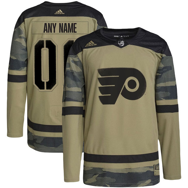 Men's Philadelphia Flyers Camo Military Custom Player Game Jersey