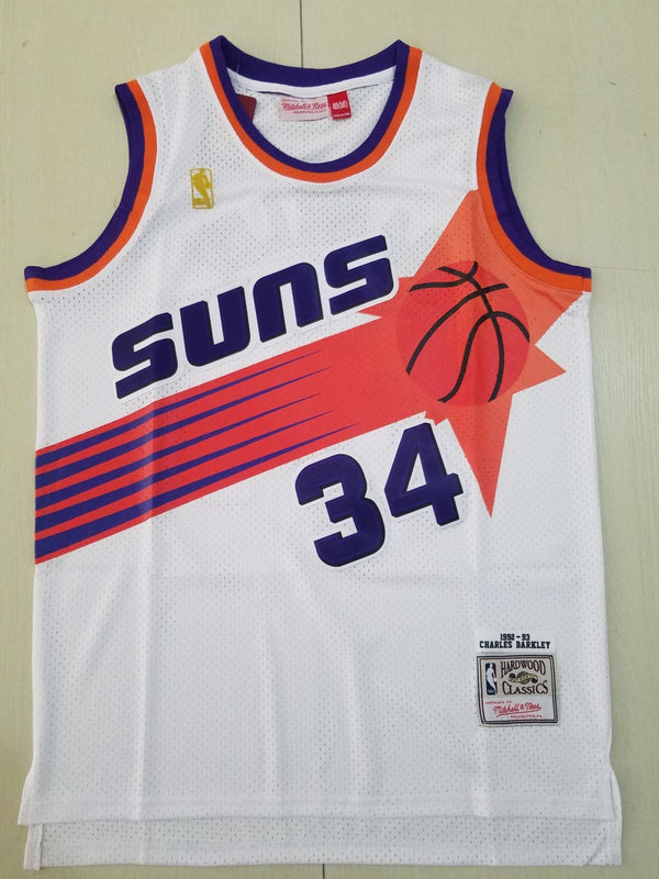 Men's Phoenix Suns Charles Barkley #34 NBA White 1992-93 Swingman Jersey