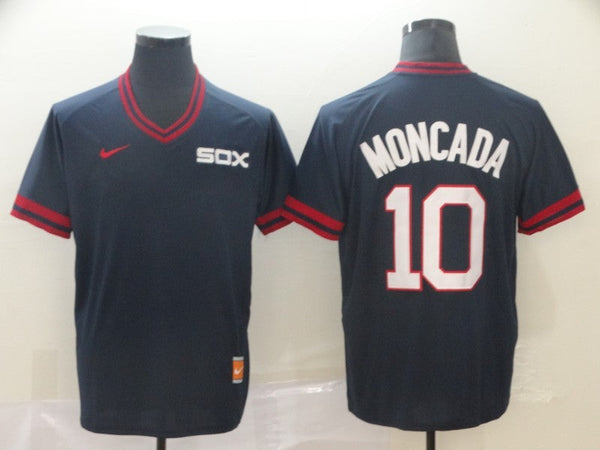 Men's Chicago White Sox Yoan Moncada #10 Navy Replica Baseball Jersey