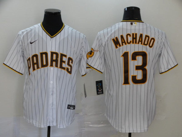 Men's San Diego Padres #13 Manny Machado White Stitched Jersey