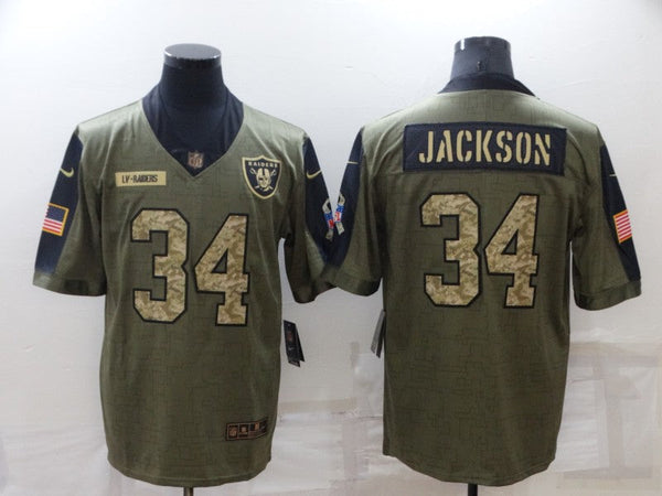 Men's Las Vegas Raiders Bo Jackson #34 Brown Alternate Game Jersey