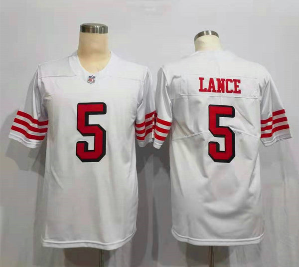 Men's San Francisco 49ers Trey Lance #5 White Vapor Limited Jersey