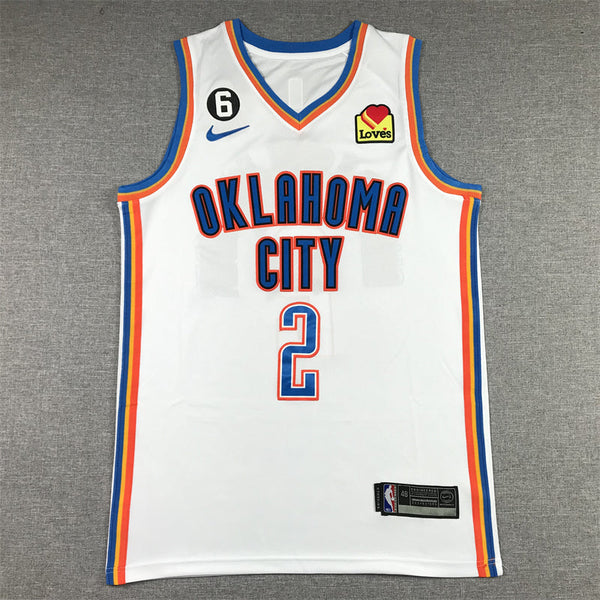 Men's Oklahoma City Thunder Shai Gilgeous-Alexander #2 White 2022/23 Fast Break Replica Jersey - Association Edition