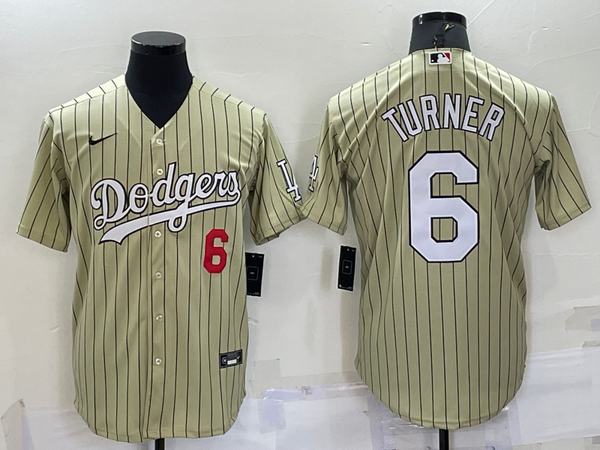 Men's Los Angeles Dodgers Trea Turner #6 Gold Replica Baseball Jersey