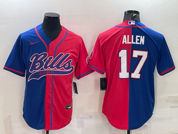 Men's Buffalo Bills Josh Allen #17 Royal/Red Game Jersey Joint Edition