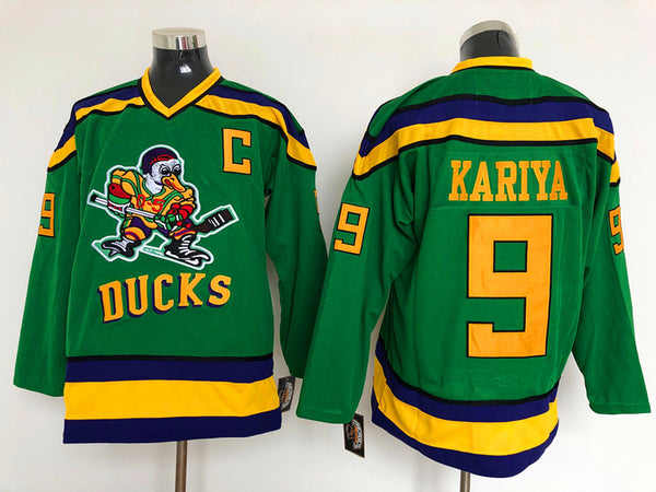 Men's Anaheim Ducks Paul Kariya #9 Green Breakaway Jersey