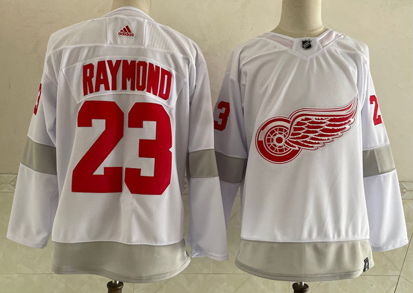 Men's Detroit Red Wings Lucas Raymond #23 White Breakaway Player Jersey