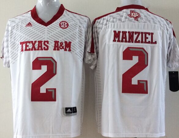 Men's Texas A&M Aggies Johnny Manziel #2 White Player Jersey