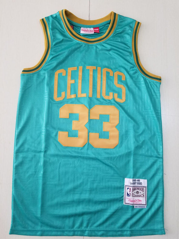 Men's Boston Celtics Larry Bird 1985-86 Green Hardwood Classics Swingman Jersey